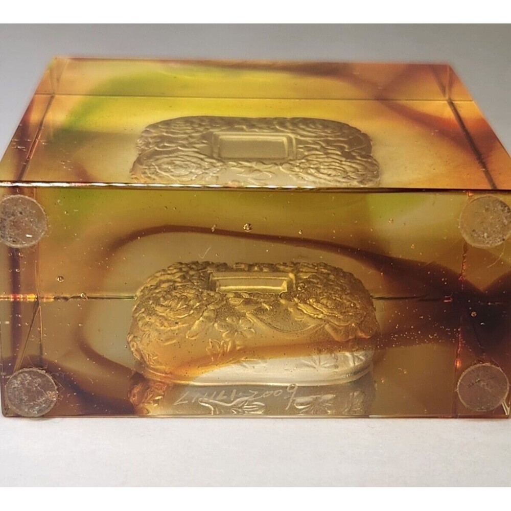 Liuli Crystal Glass Paperweight Complete Magnificence Signed Pate De Verre - Picture 11 of 16